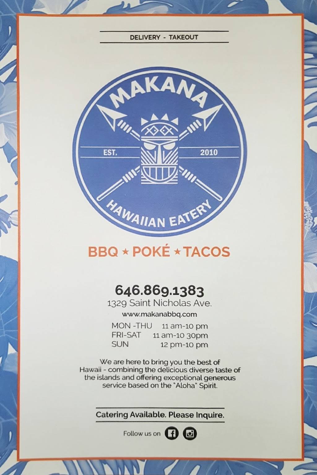 Makana | restaurant | 1329 St Nicholas Ave, New York, NY 10033, USA | 6468691383 OR +1 646-869-1383