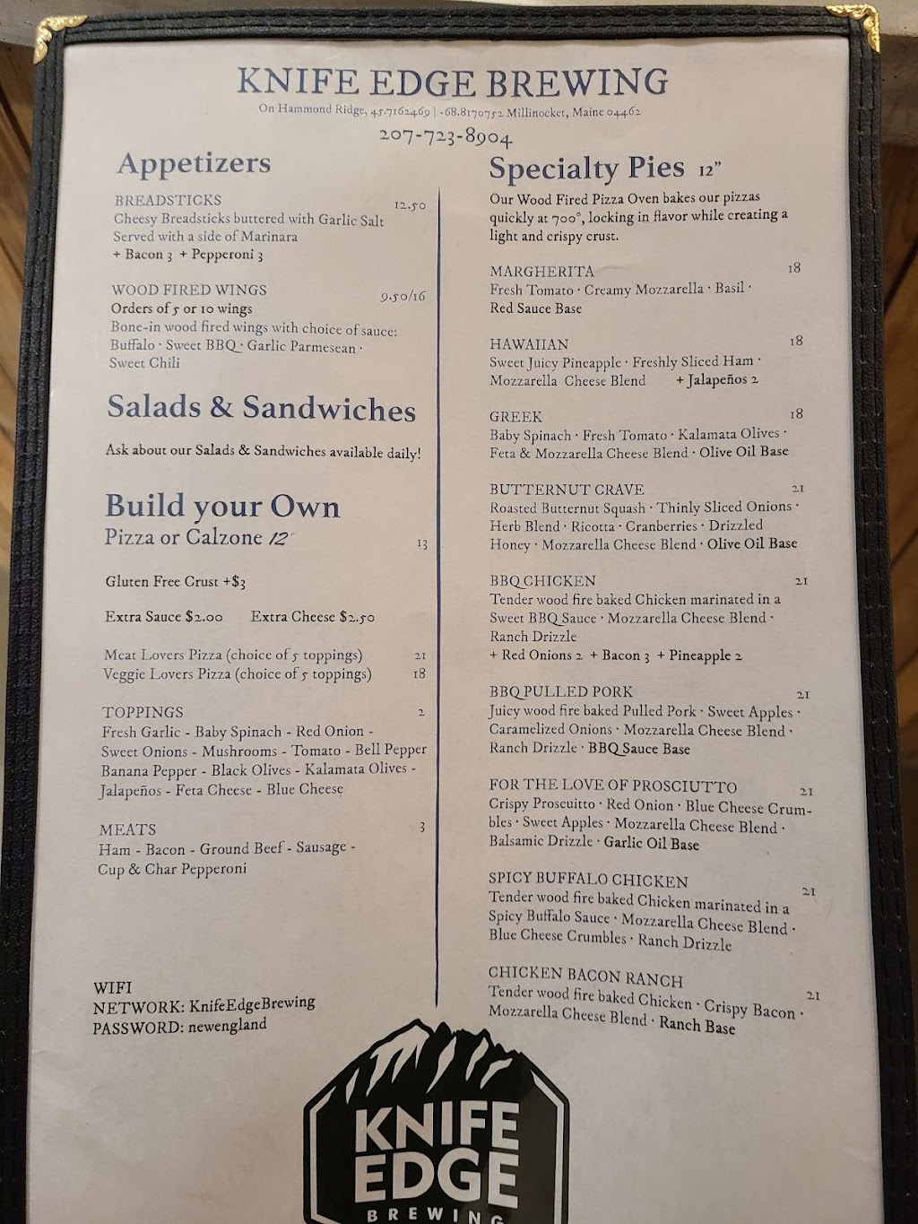 Knife Edge Brewing | restaurant | P58M+G3, 200 Katahdin View Drive, Millinocket, ME 04462, USA | 2077238904 OR +1 207-723-8904