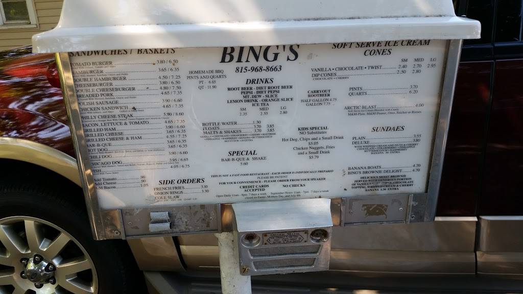 Bings Drive-In | restaurant | 3613 S Main St, Rockford, IL 61102, USA | 8159688663 OR +1 815-968-8663