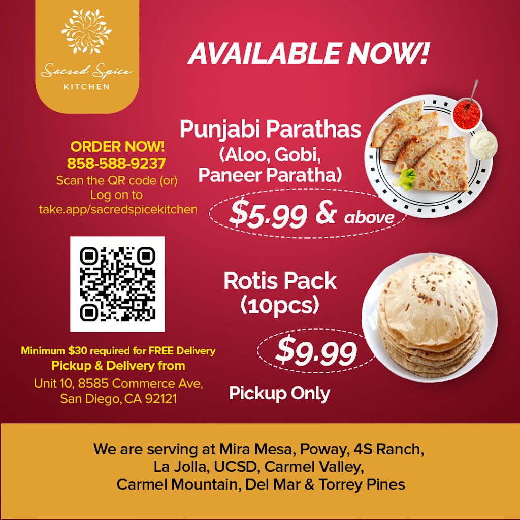 Sacred Spice Kitchen | meal takeaway | 8585 Commerce Ave, San Diego, CA 92121, USA | 8585889237 OR +1 858-588-9237