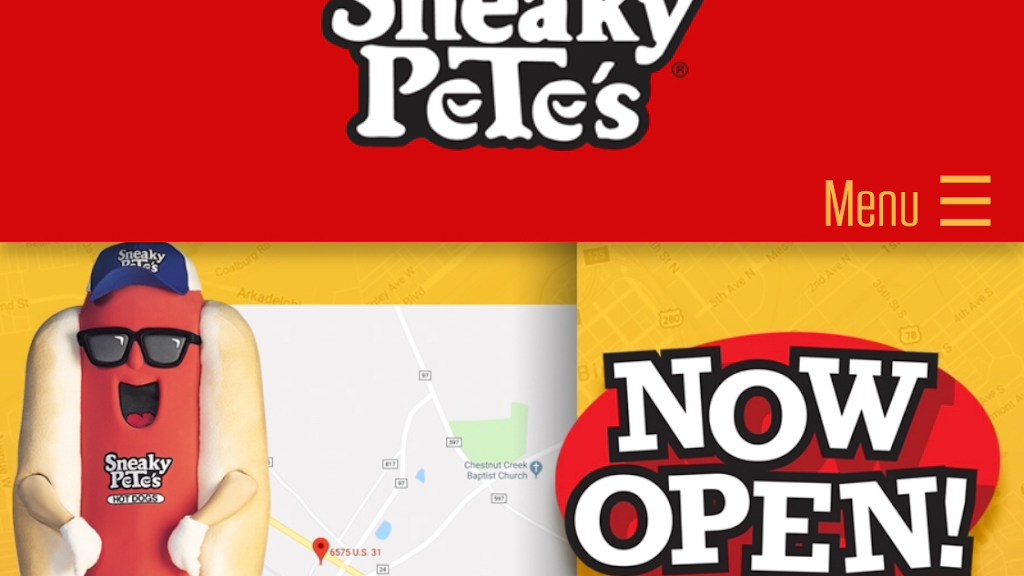 Sneaky Petes. HotDogs & Hamburgers Breakfast, Lunch & Dinner | restaurant | 6575 US-31, Verbena, AL 36091, USA | 2057552093 OR +1 205-755-2093