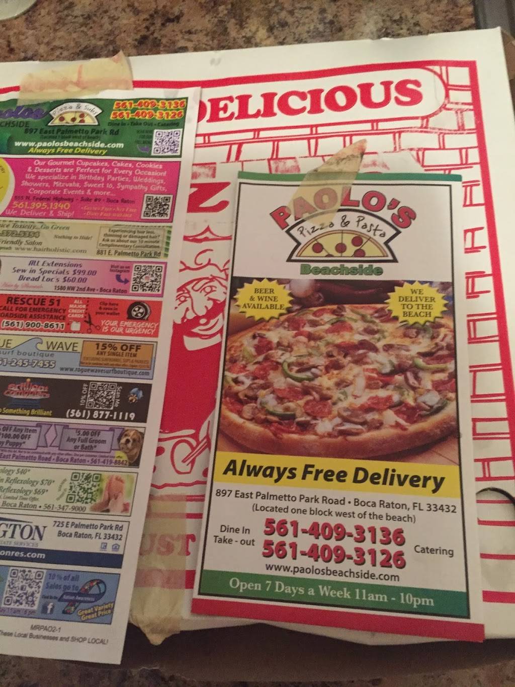 Beachside Pizza & Subs | restaurant | 897 E Palmetto Park Rd, Boca Raton, FL 33432, USA | 5614093126 OR +1 561-409-3126