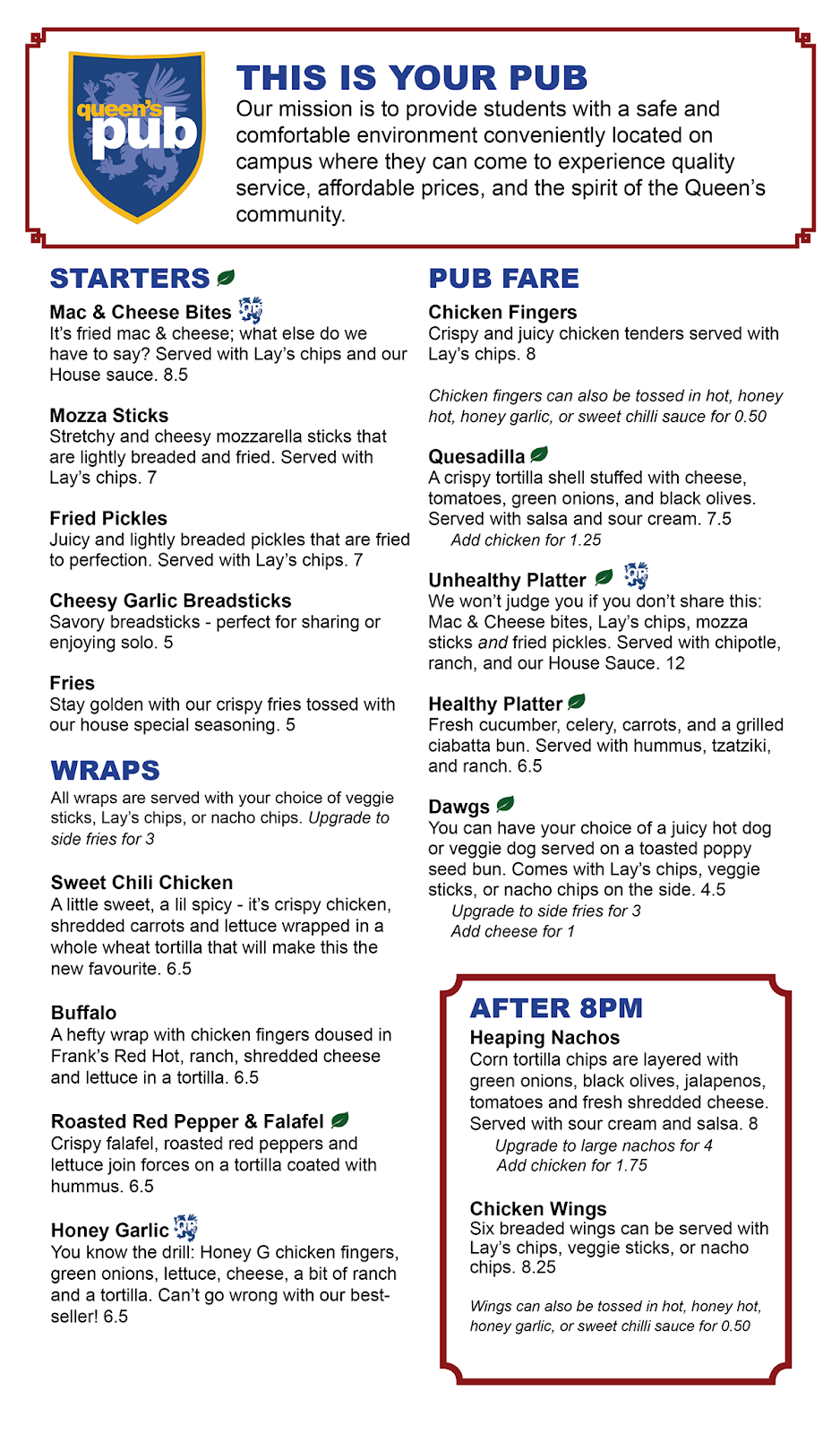 The Queens Pub | restaurant | 87 Union St W, Kingston, ON K7L 2N9, Canada | 6135332740 OR +1 613-533-2740