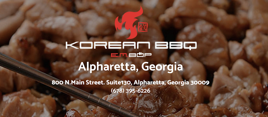 E.M.BOP | restaurant | 800 N Main St #130, Alpharetta, GA 30004, USA | 6783956226 OR +1 678-395-6226