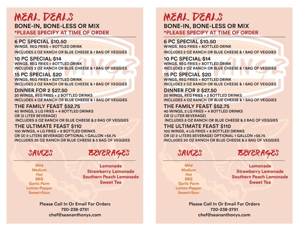 Sean Anthonys HotWingz Co. | meal takeaway | 1485 E 28th Ave Unit 1, Denver, CO 80205, USA | 7202382751 OR +1 720-238-2751