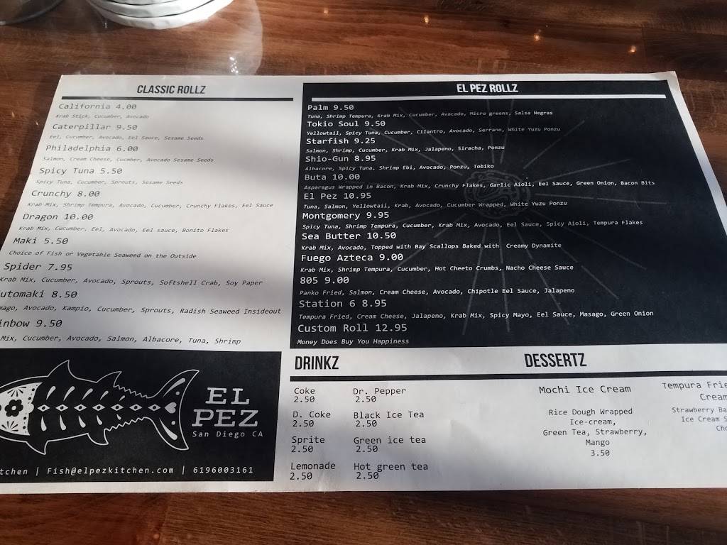 El Pez Kitchen & Sushi | restaurant | 3404 Palm Ave, San Diego, CA 92154, USA | 6196003161 OR +1 619-600-3161