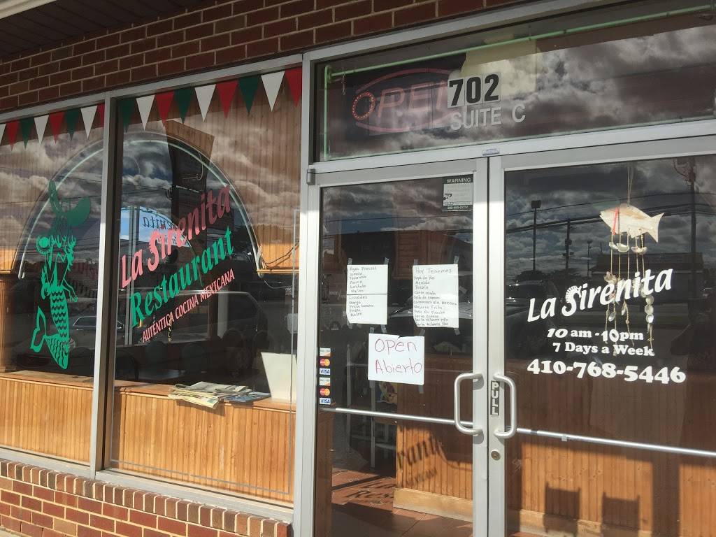 La Sirenita | restaurant | 702 Crain Hwy N, Glen Burnie, MD 21061, USA | 4107685446 OR +1 410-768-5446