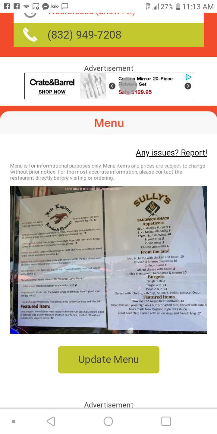 New england lobster & chowder | restaurant | 17200 Termini-San Luis Pass Rd, Galveston, TX 77554, USA | 8329497208 OR +1 832-949-7208