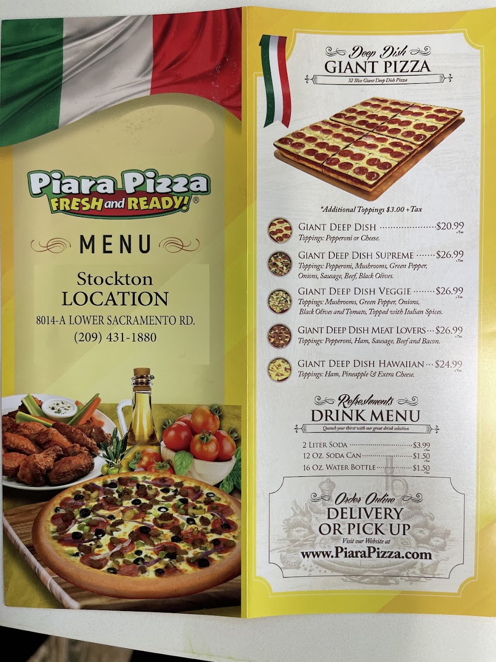 Piara Pizza | restaurant | 8014 N Lower Sacramento Rd Suite A, Stockton, CA 95210, USA | 2094311880 OR +1 209-431-1880