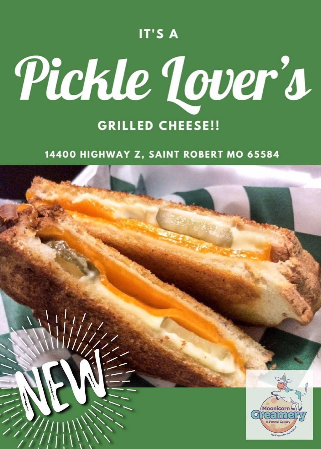 Moonicorn Ice Creamery and Funnel Cakery | cafe | 14400 State Hwy Z, St Robert, MO 65584, USA | 5738444241 OR +1 573-844-4241