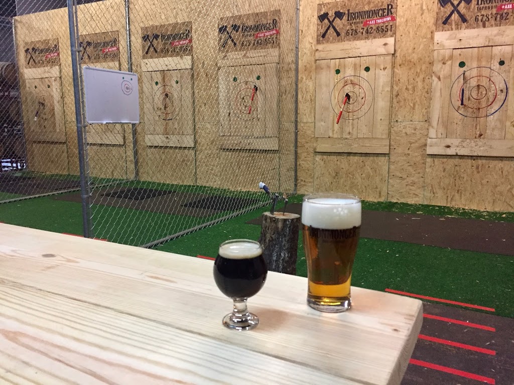 Ironmonger Taproom + Axe Throwing | restaurant | 2129 NW Pkwy SE #109, Marietta, GA 30067, USA | 4702318894 OR +1 470-231-8894
