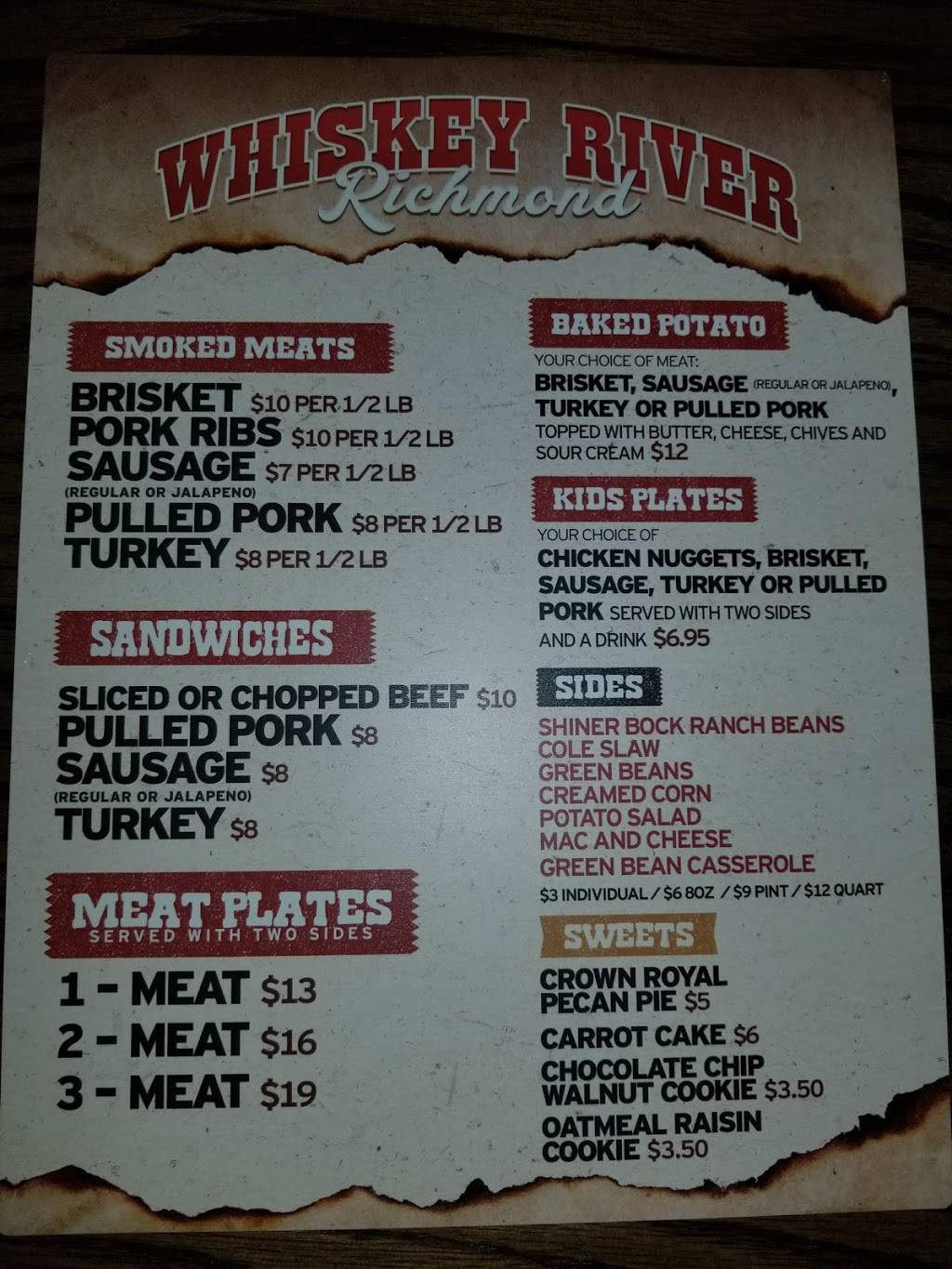 Whiskey River | restaurant | 6535 S Peek Rd, Richmond, TX 77407, USA | 2814974837 OR +1 281-497-4837