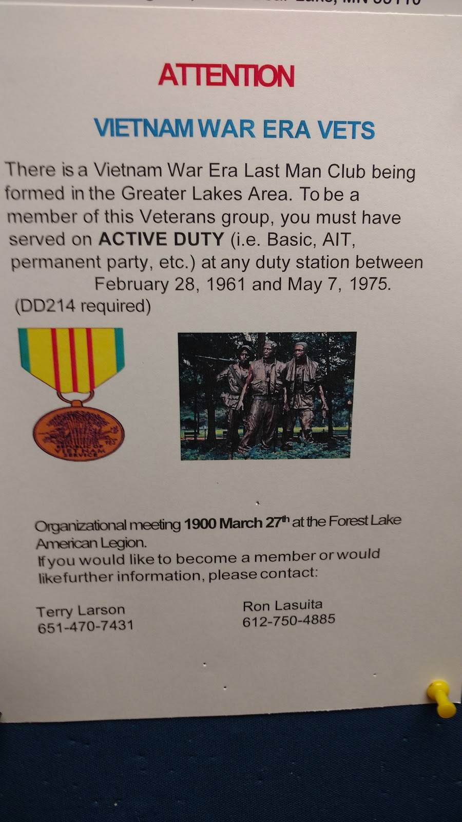 VFW Post 4210 | night club | 556 12th St SW, Forest Lake, MN 55025, USA | 6514646827 OR +1 651-464-6827