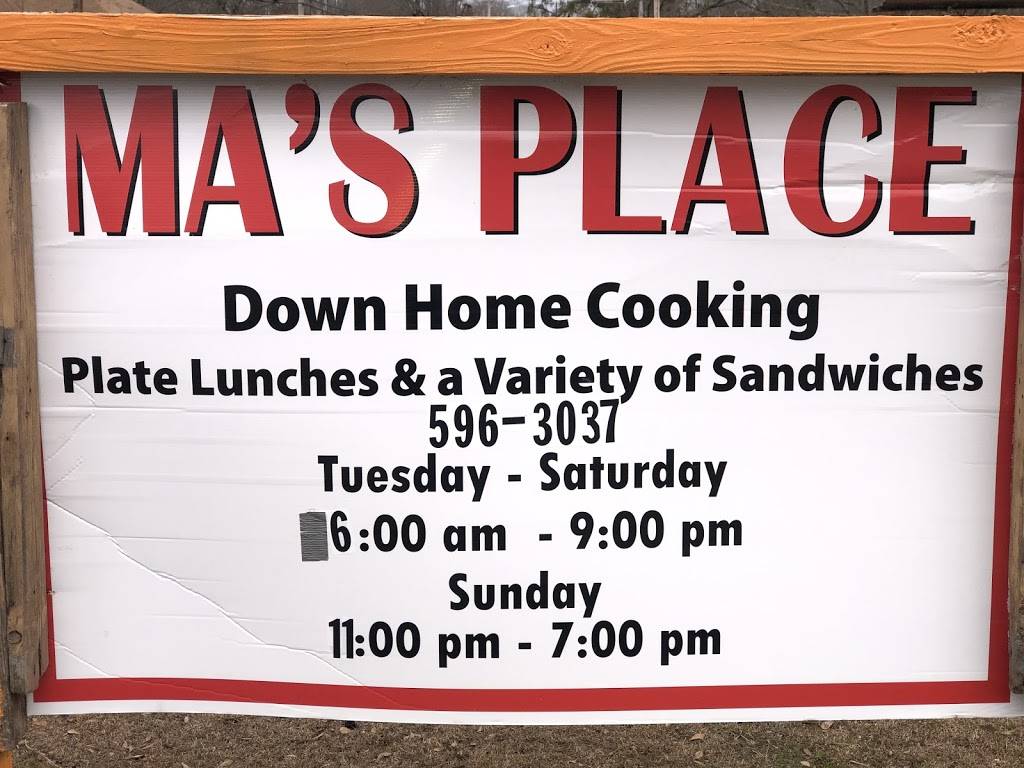 Ma’s Place | restaurant | 1201 E Church St, Booneville, MS 38829, USA | 6625963037 OR +1 662-596-3037