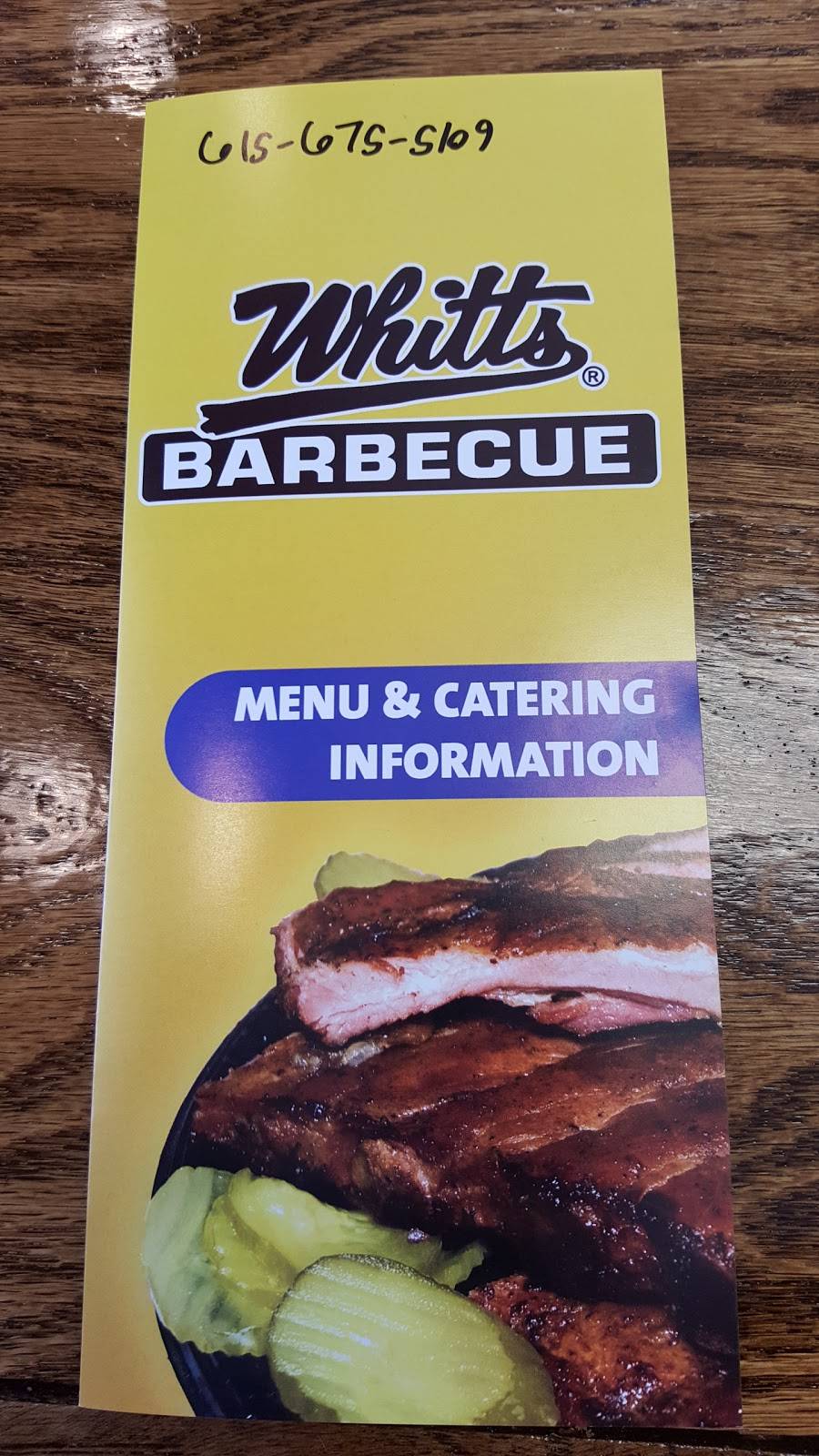 Whitts Barbecue | restaurant | 604 Long Hollow Pike, Gallatin, TN 37066, USA | 6156755109 OR +1 615-675-5109