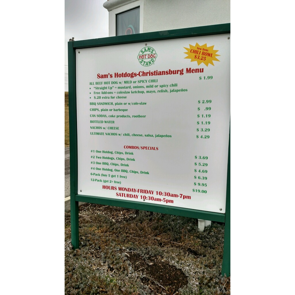 Sams Hot Dog Stand | restaurant | 1715 N Franklin St, Christiansburg, VA 24073, USA | 5403828099 OR +1 540-382-8099
