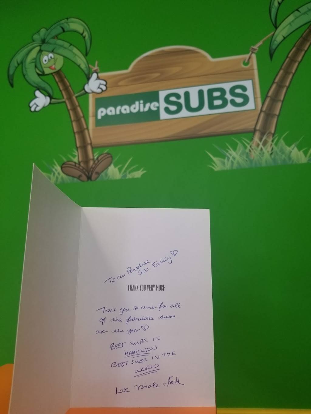 Paradise Subs | meal takeaway | 919 Upper Paradise Rd, Hamilton, ON L9B 2M9, Canada | 9055748468 OR +1 905-574-8468