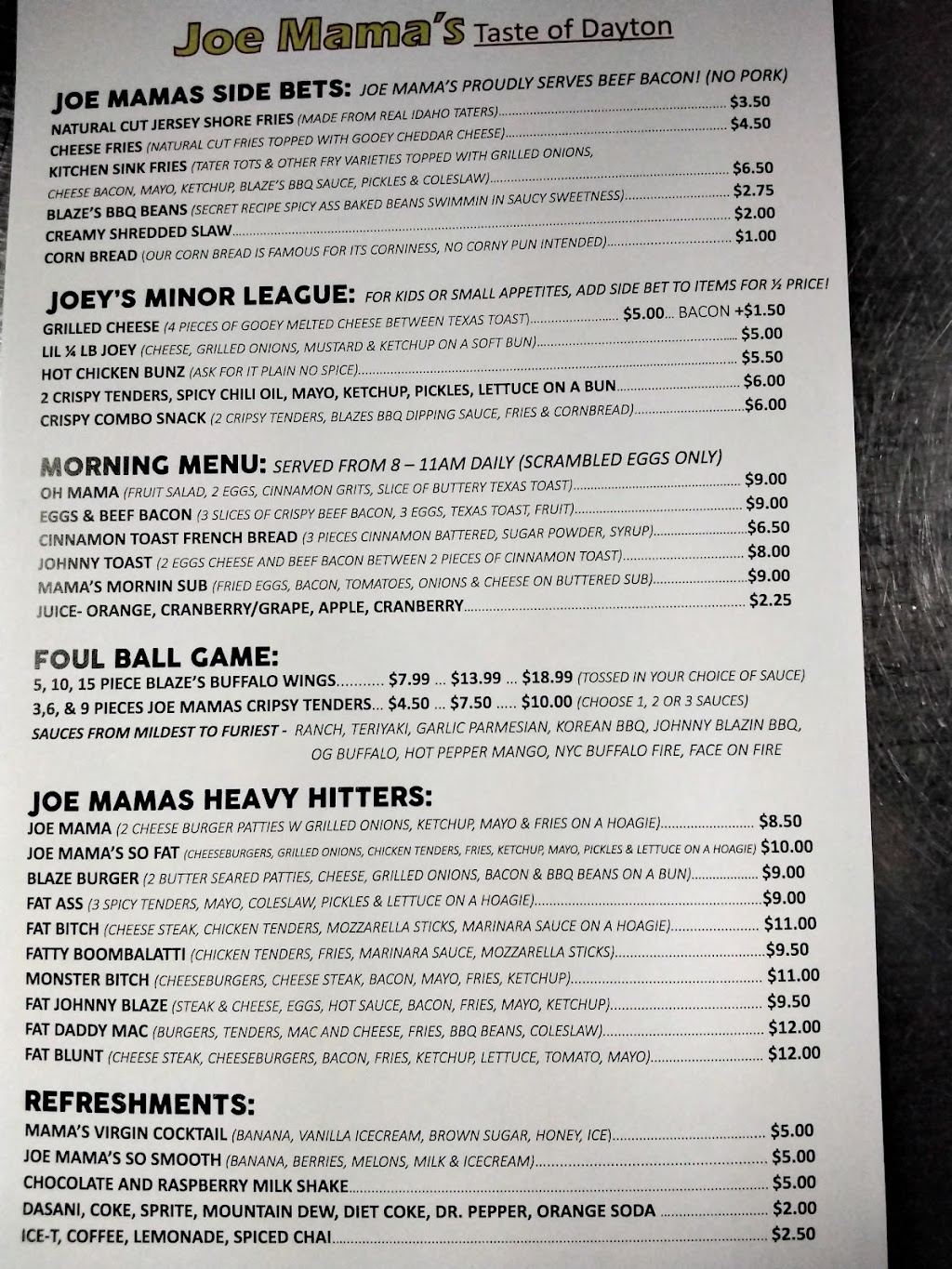 Joe Mamas taste of Dayton | restaurant | 115 Springfield St, Dayton, OH 45403, USA | 9378131462 OR +1 937-813-1462