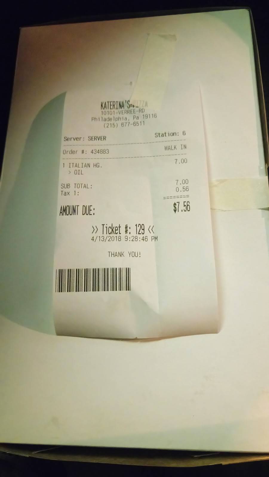 Katerinas Pizza | restaurant | 3613, 10101 Verree Rd, Philadelphia, PA 19116, USA | 2156776511 OR +1 215-677-6511