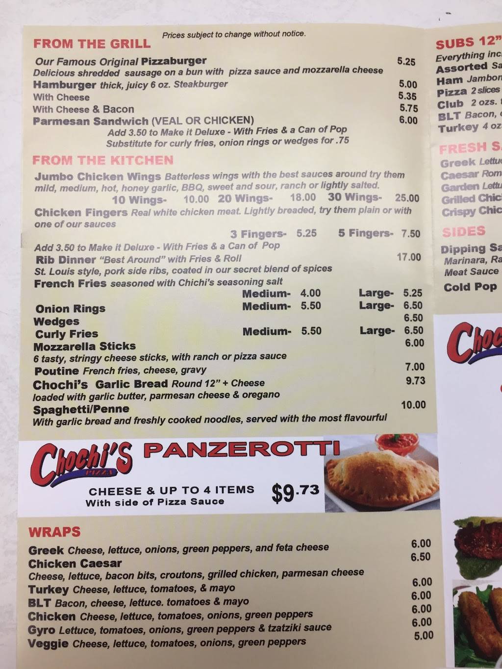 Chochis Pizza | meal delivery | 91 Talbot St N, Essex, ON N8M 2C3, Canada | 5197769966 OR +1 519-776-9966