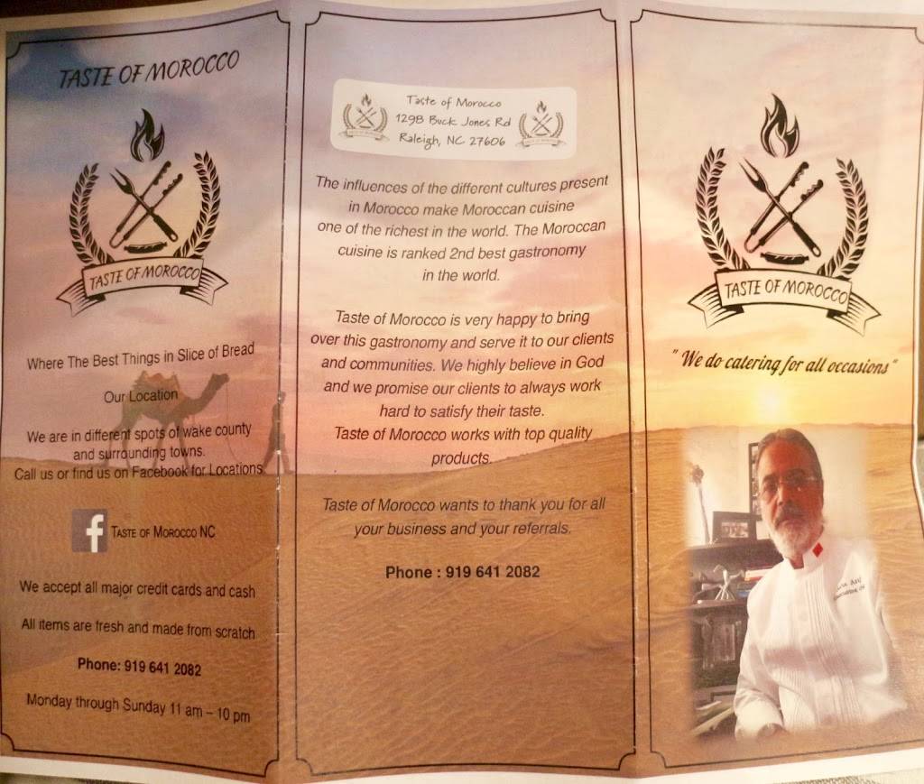 Taste of Morocco | restaurant | 1298 Buck Jones Rd, Raleigh, NC 27606, USA | 9196412082 OR +1 919-641-2082