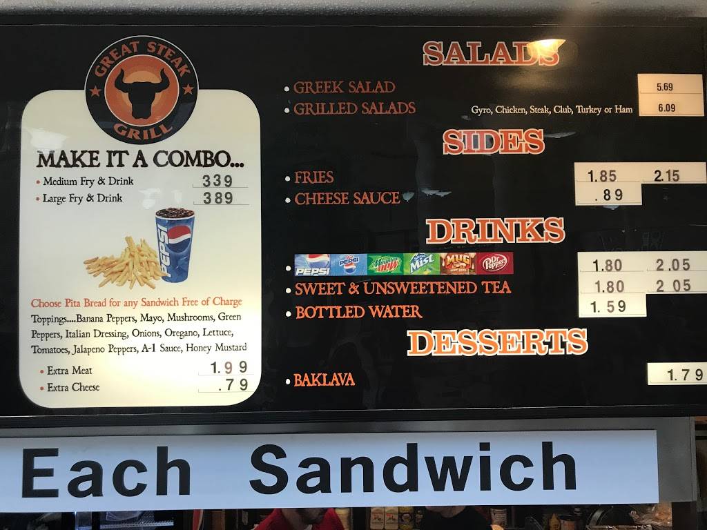 Great Steak Grill | meal takeaway | Grand Central Mall, Vienna, WV 26105, USA | 3044288889 OR +1 304-428-8889