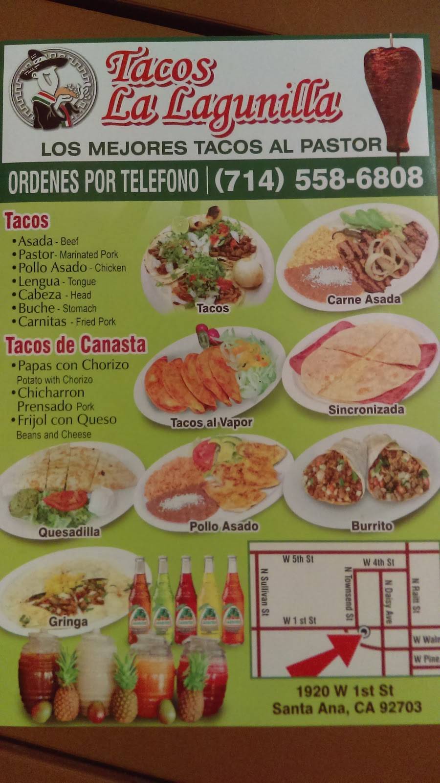 Tacos La Lagunilla | restaurant | 1910 W 1st St, Santa Ana, CA 92703, USA | 7145586808 OR +1 714-558-6808