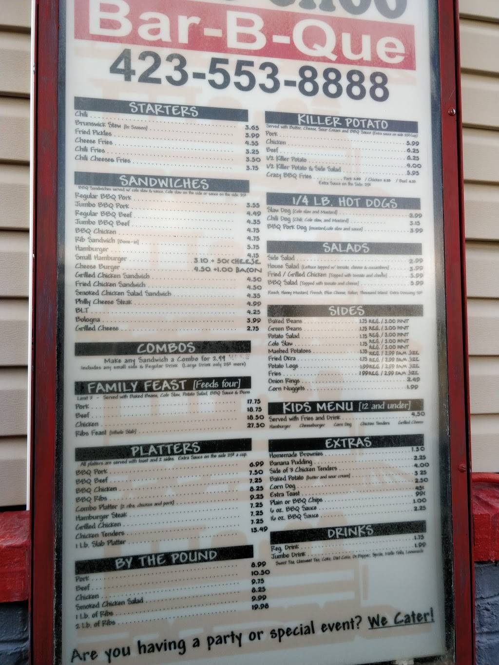 Choo Choo Bar-B-Que | restaurant | 7910 E Brainerd Rd, Chattanooga, TN 37421, USA | 4235538888 OR +1 423-553-8888