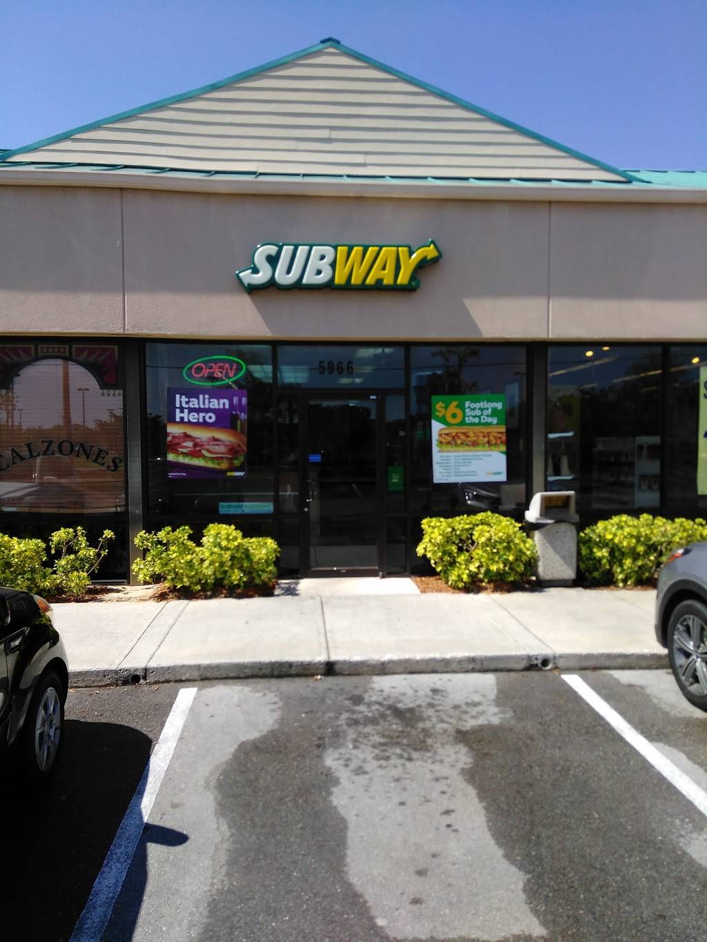 Subway | restaurant | 5966 20th St, Vero Beach, FL 32966, USA | 7727783348 OR +1 772-778-3348