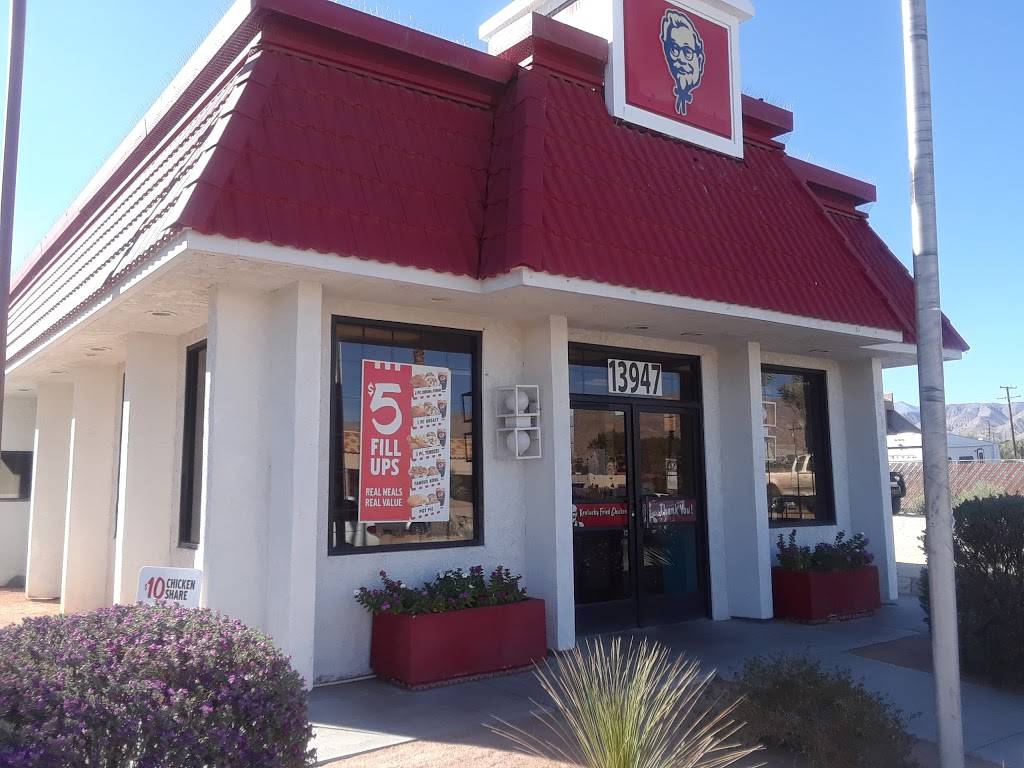 KFC | restaurant | 13947 Palm Dr, Desert Hot Springs, CA 92240, USA | 7603297252 OR +1 760-329-7252