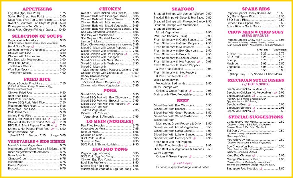 Pagoda Chop Suey House | restaurant | 792 Concession St, Hamilton, ON L8V 1C9, Canada | 9053892249 OR +1 905-389-2249