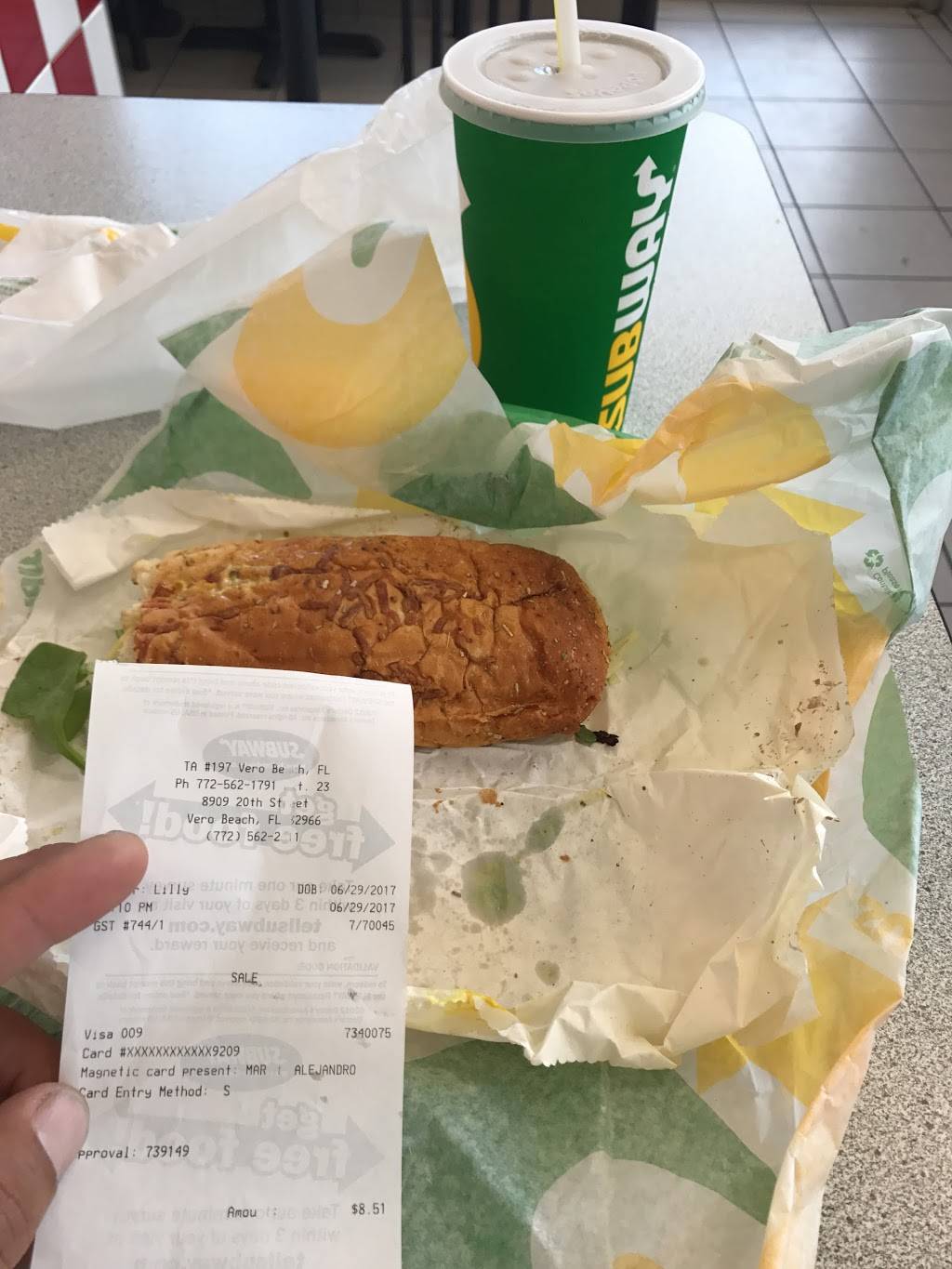 Subway | restaurant | 8909 20th St, Vero Beach, FL 32966, USA | 7725621791 OR +1 772-562-1791