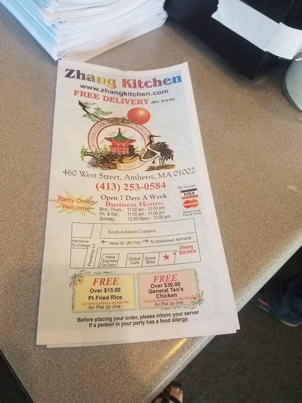 Zhangs Kitchen | restaurant | 460 West St, Amherst, MA 01002, USA | 4132530584 OR +1 413-253-0584
