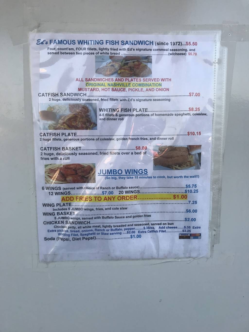 Eds Fish House | meal takeaway | 2806 Smith Springs Rd, Nashville, TN 37217, USA | 6159772748 OR +1 615-977-2748