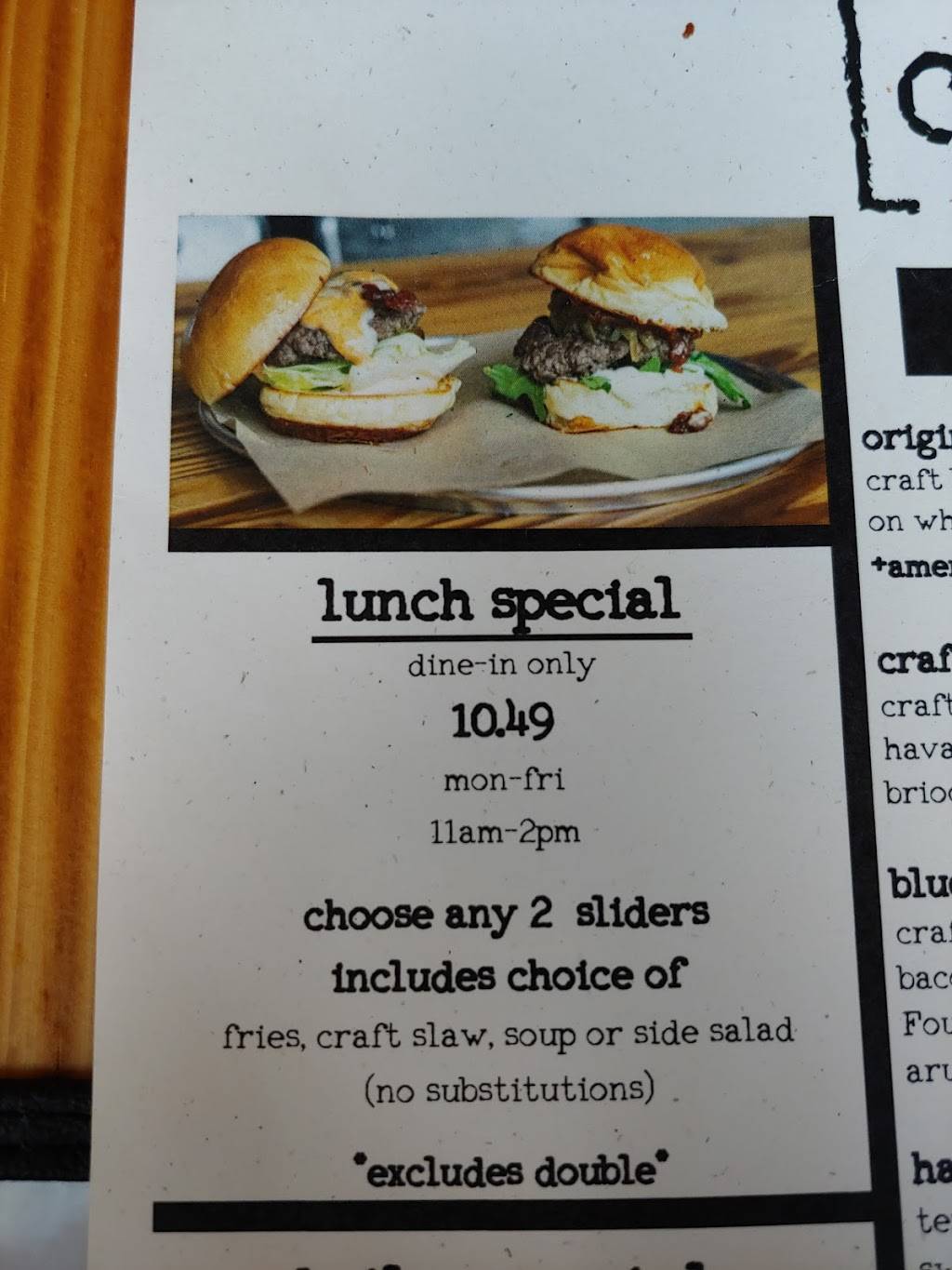Craft Sliders + Beer | restaurant | 1213 Harney St ste a, Omaha, NE 68102, USA | 4026142063 OR +1 402-614-2063