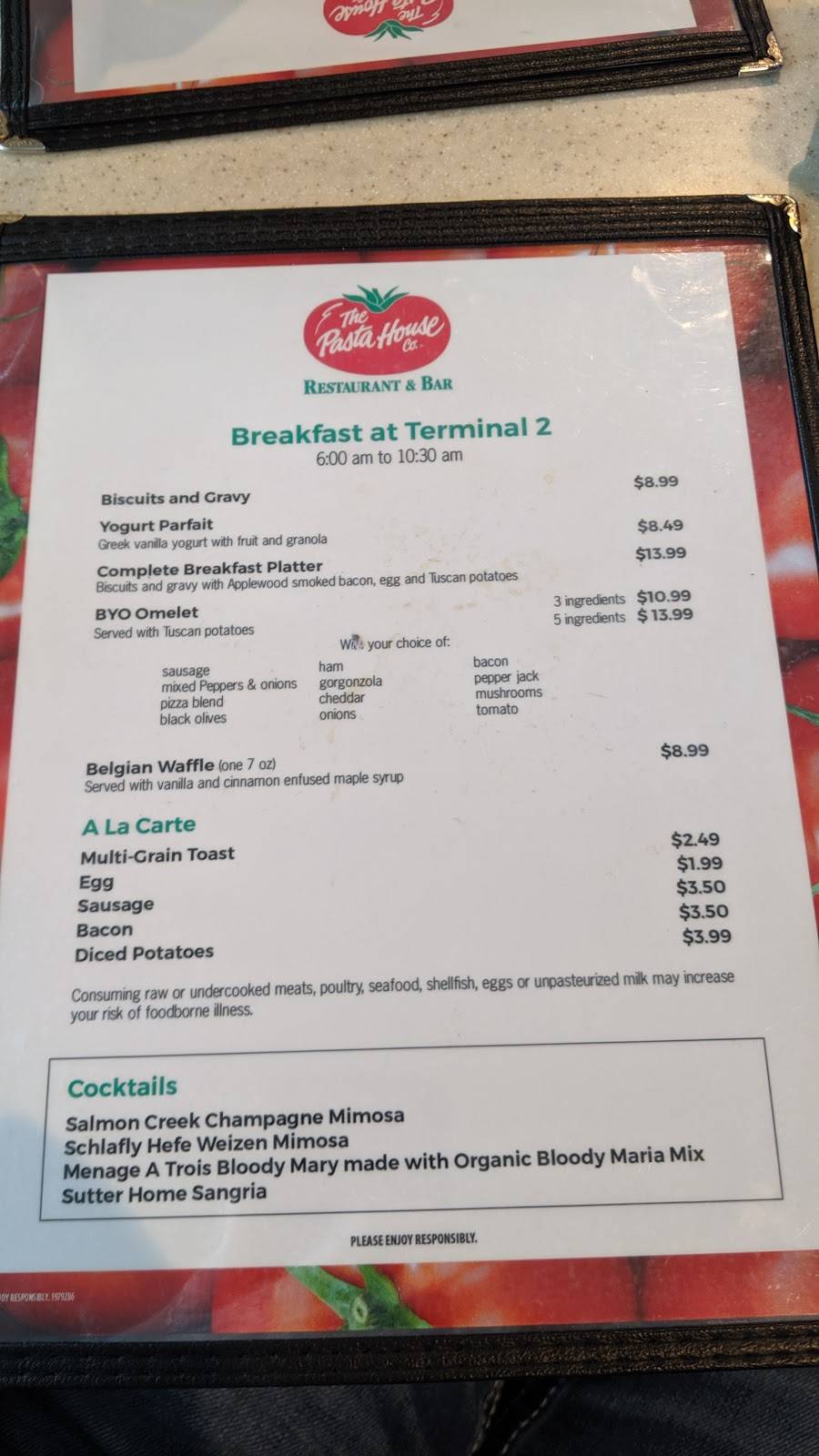 The Pasta House Co and Schlafly Beer | restaurant | STL Terminal 2, St. Louis, MO 63145, USA | 3147389363 OR +1 314-738-9363