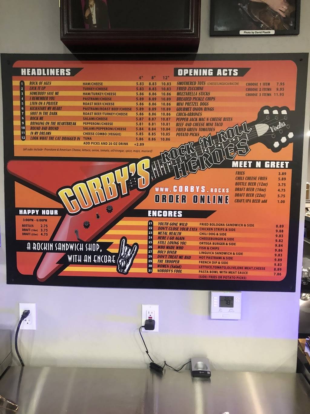 Corbys Rock n Roll Heroes | restaurant | 221 E Main St Ste B, Visalia, CA 93291, USA | 5594092436 OR +1 559-409-2436