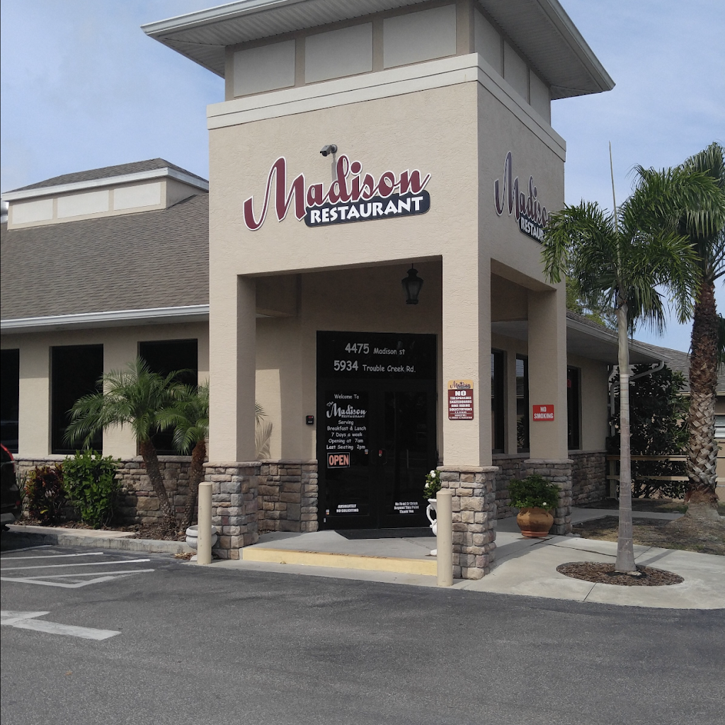 Madison Restaurant | restaurant | 5934 Trouble Creek Rd, New Port Richey, FL 34652, USA | 7278425000 OR +1 727-842-5000