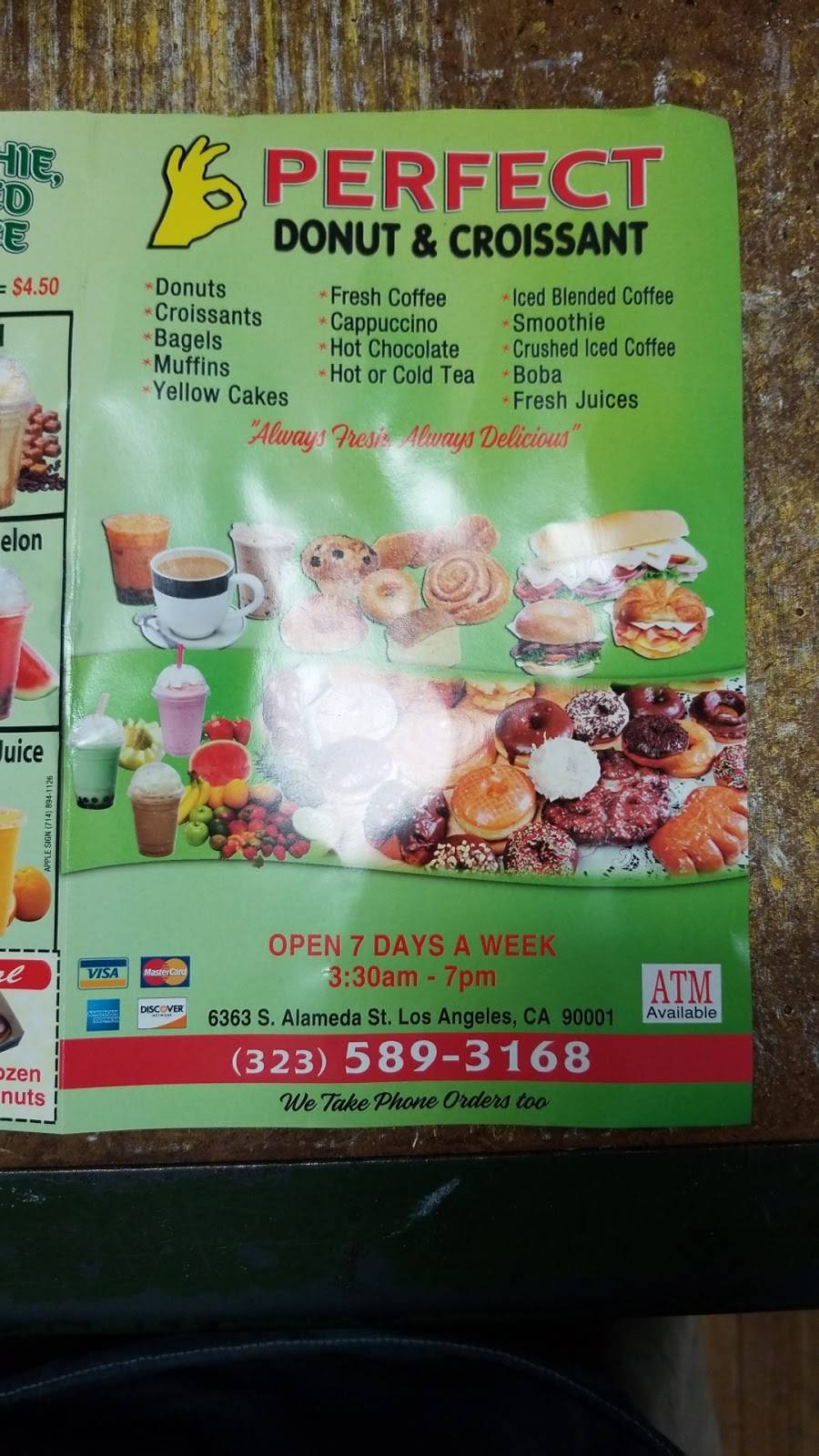 Perfect Donuts & Croissants | restaurant | 6363 S Alameda St, Los Angeles, CA 90001, USA | 3235893168 OR +1 323-589-3168