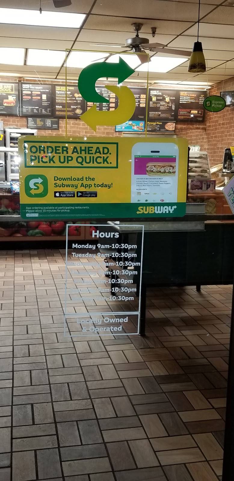 Subway Restaurants | restaurant | 1768 Carter Hill Rd, Montgomery, AL 36106, USA | 3342637875 OR +1 334-263-7875