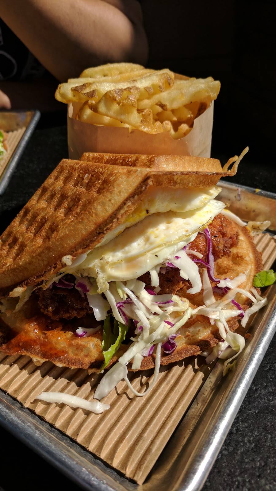 Bruxie Original Fried Chicken & Waffle Sandwich | cafe | 14376 Culver Dr, Irvine, CA 92604, USA | 9495564894 OR +1 949-556-4894