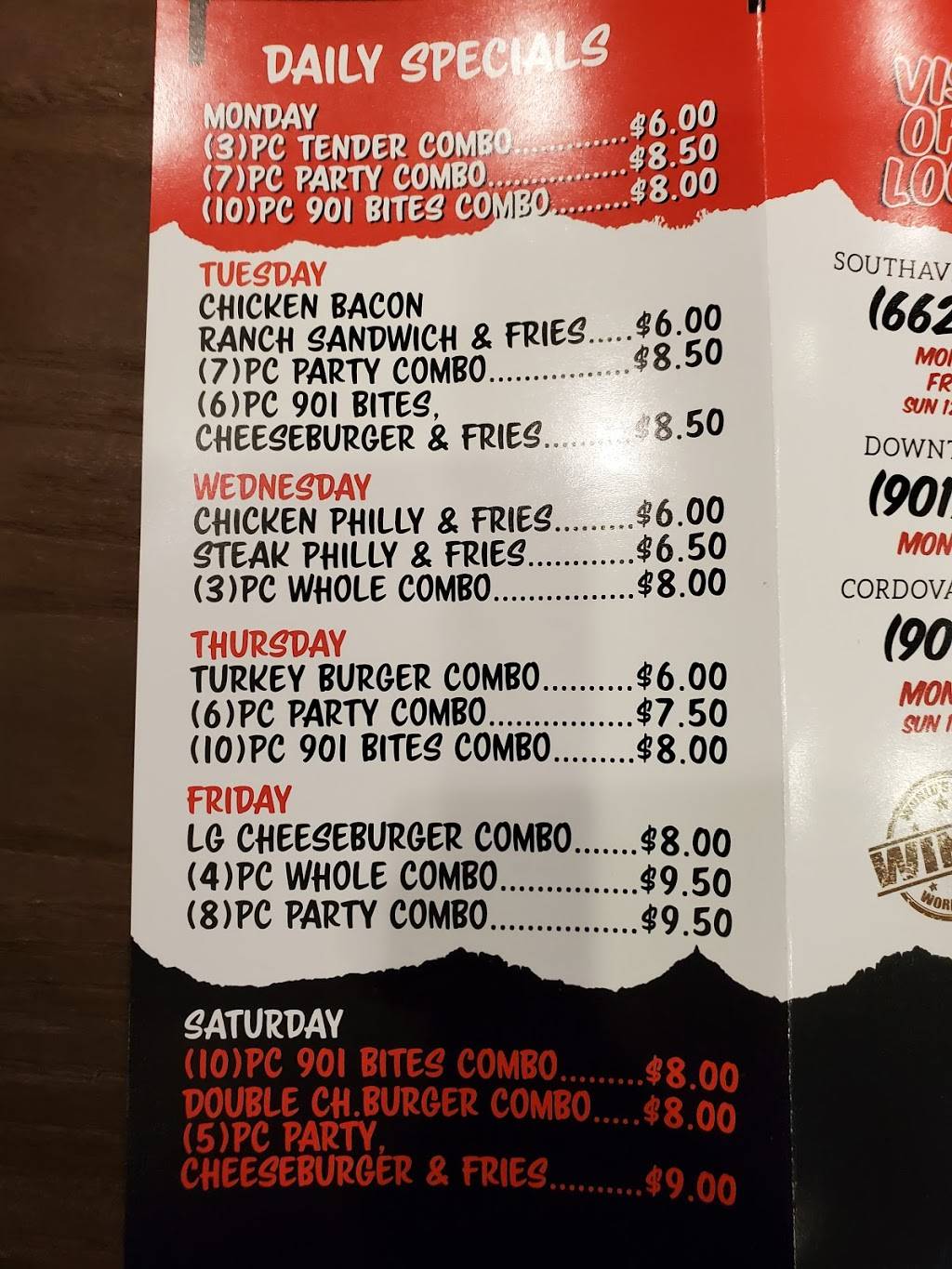 901 Wings Cordova | restaurant | 1134 N Germantown Pkwy, Cordova, TN 38016, USA | 9014252379 OR +1 901-425-2379