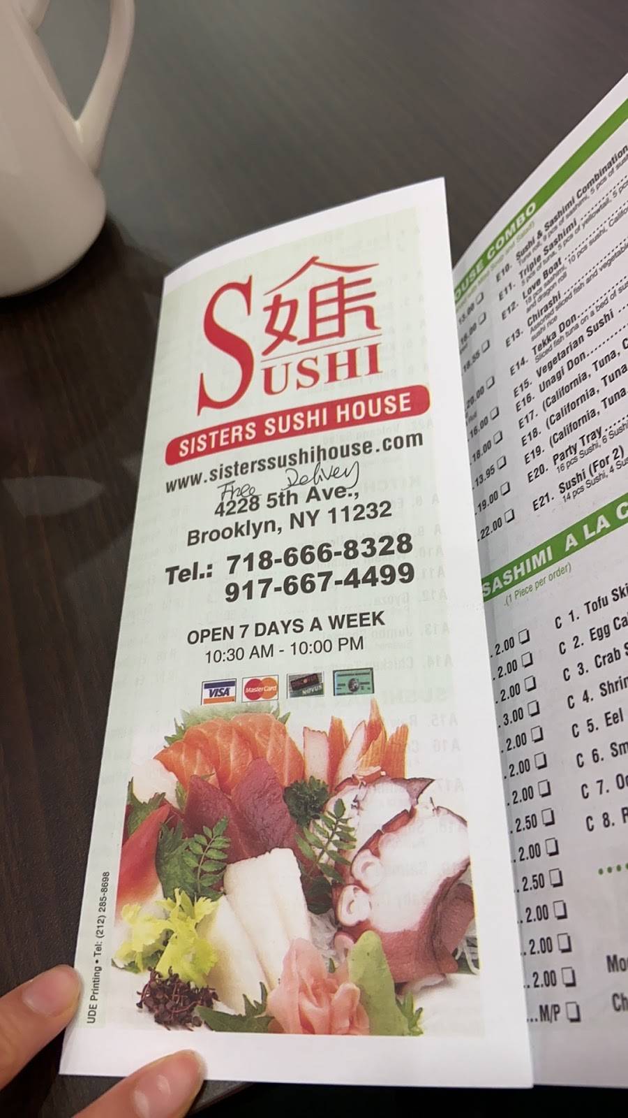 Sisters Sushi House | restaurant | 4228 5th Ave, Brooklyn, NY 11232, USA | 7186668328 OR +1 718-666-8328