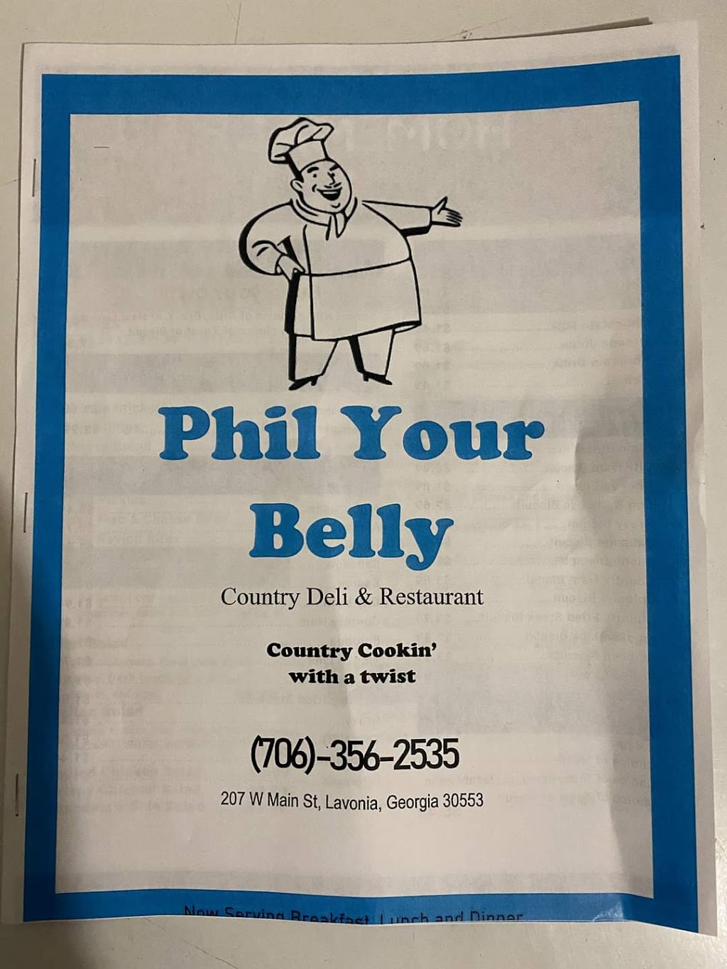 Phil Your Belly Country Deli & Restaurant | restaurant | 207 W Main St, Lavonia, GA 30553, USA | 7063562535 OR +1 706-356-2535