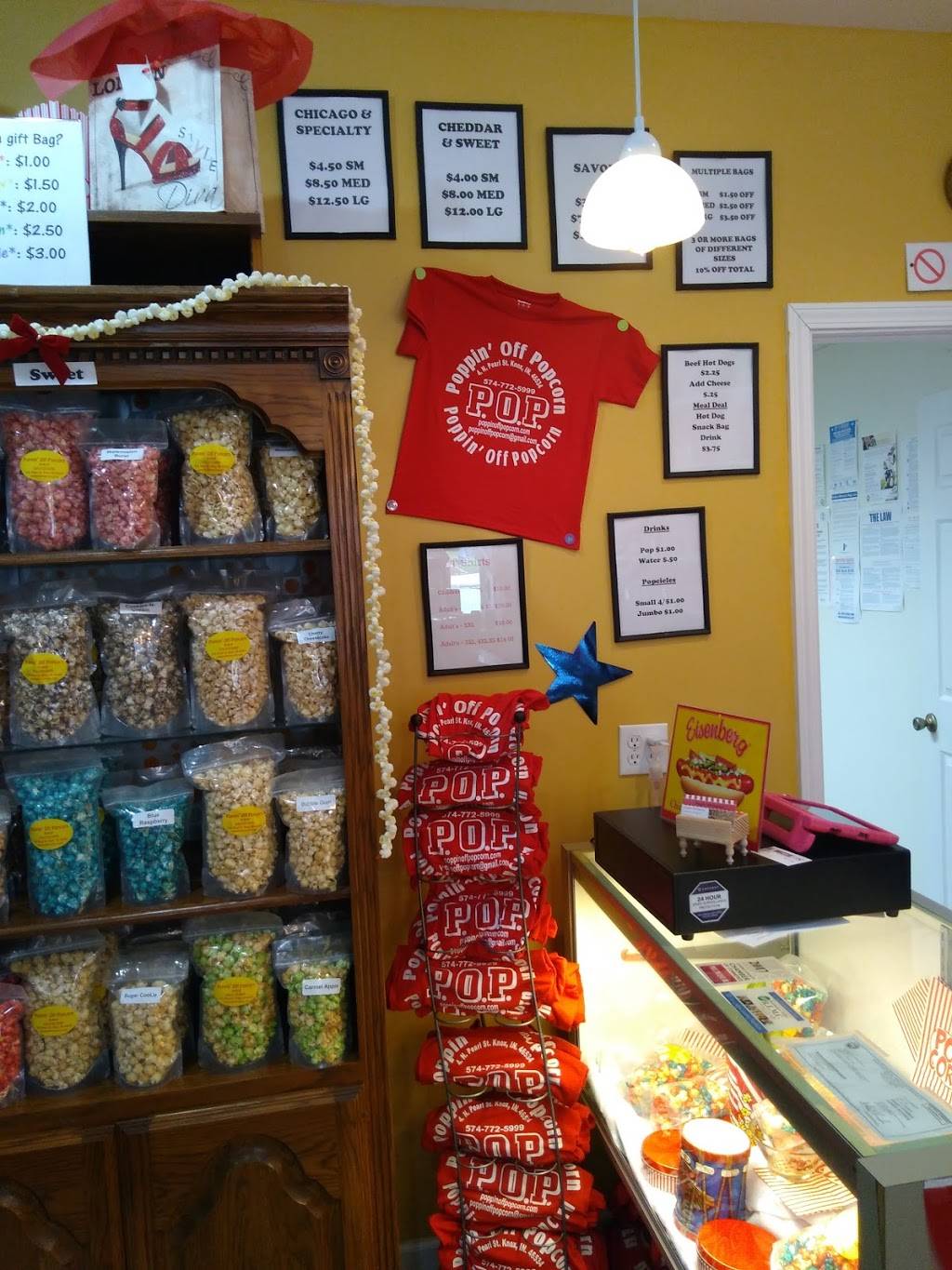 Poppin Off Popcorn | restaurant | 4 N Pearl St, Knox, IN 46534, USA | 5747725999 OR +1 574-772-5999