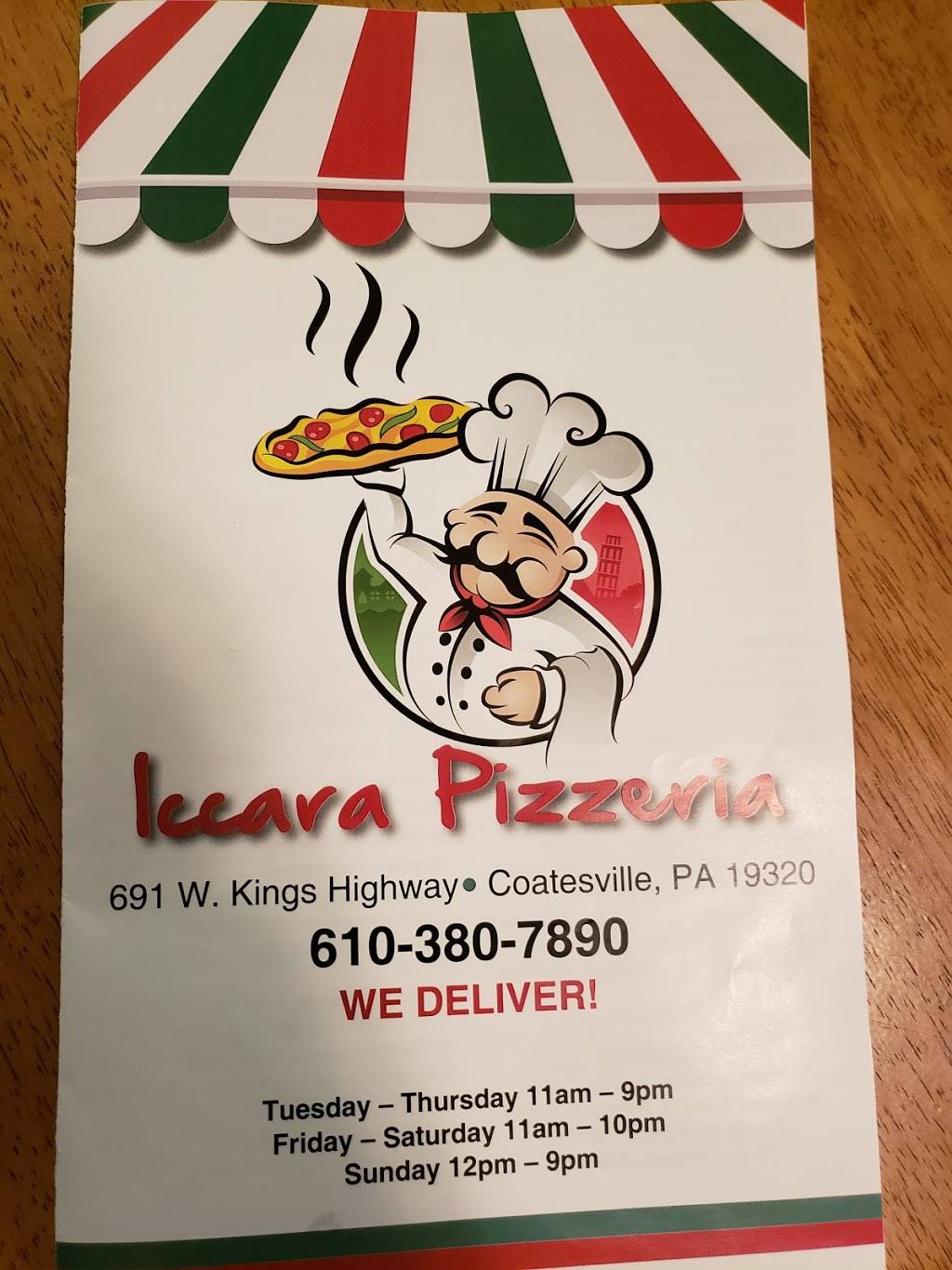 Iccara Pizzeria | restaurant | 691 W Kings Hwy, Coatesville, PA 19320, USA | 6103807890 OR +1 610-380-7890