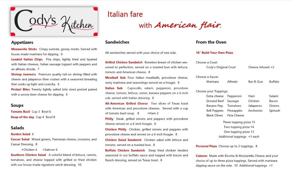 Codys Kitchen | restaurant | 349 Westgate Plaza, Franklin, NC 28734, USA | 8285249048 OR +1 828-524-9048