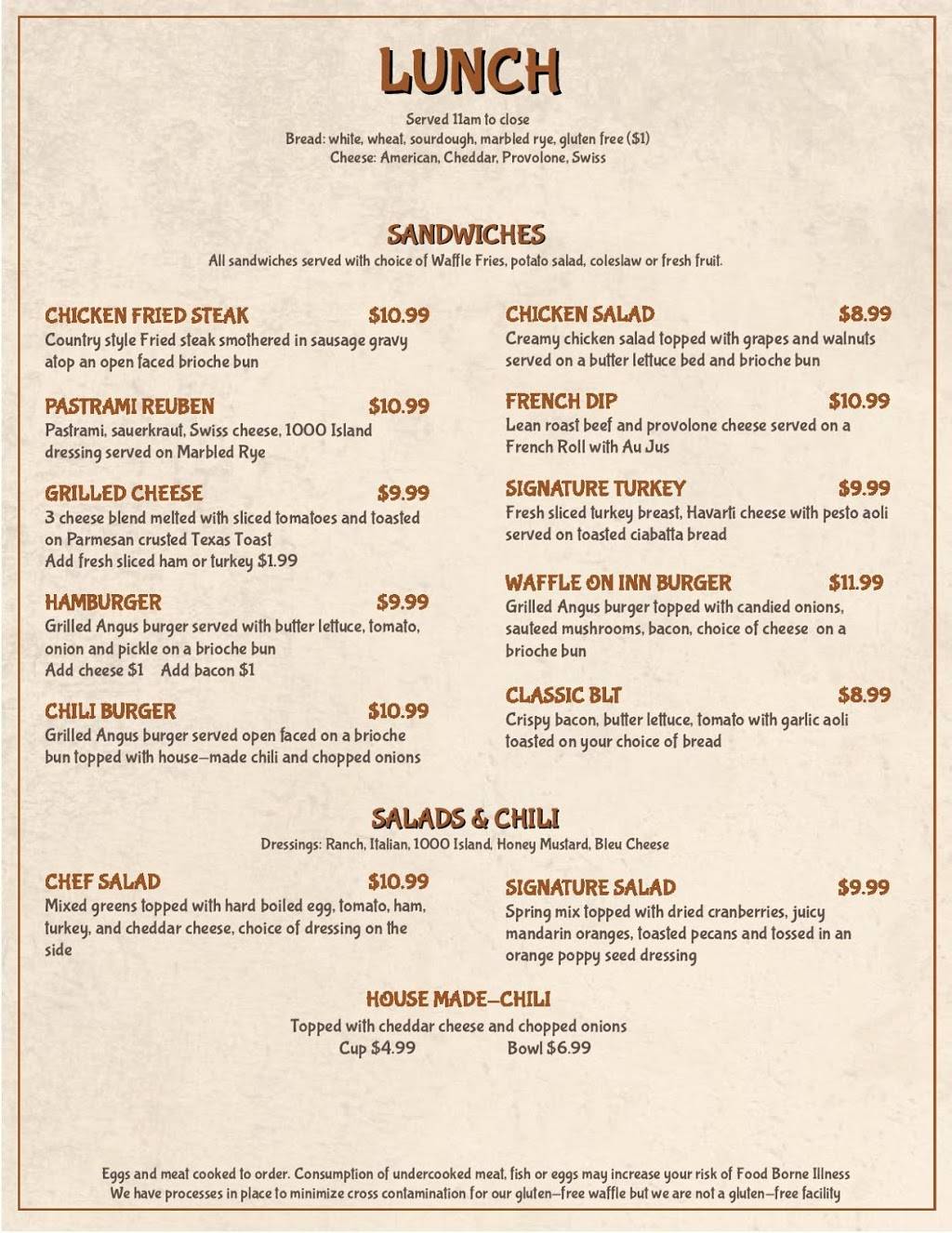 Waffle On Inn | cafe | 6822 S Kings Ranch Rd Suite 5, Gold Canyon, AZ 85118, USA | 4809835861 OR +1 480-983-5861