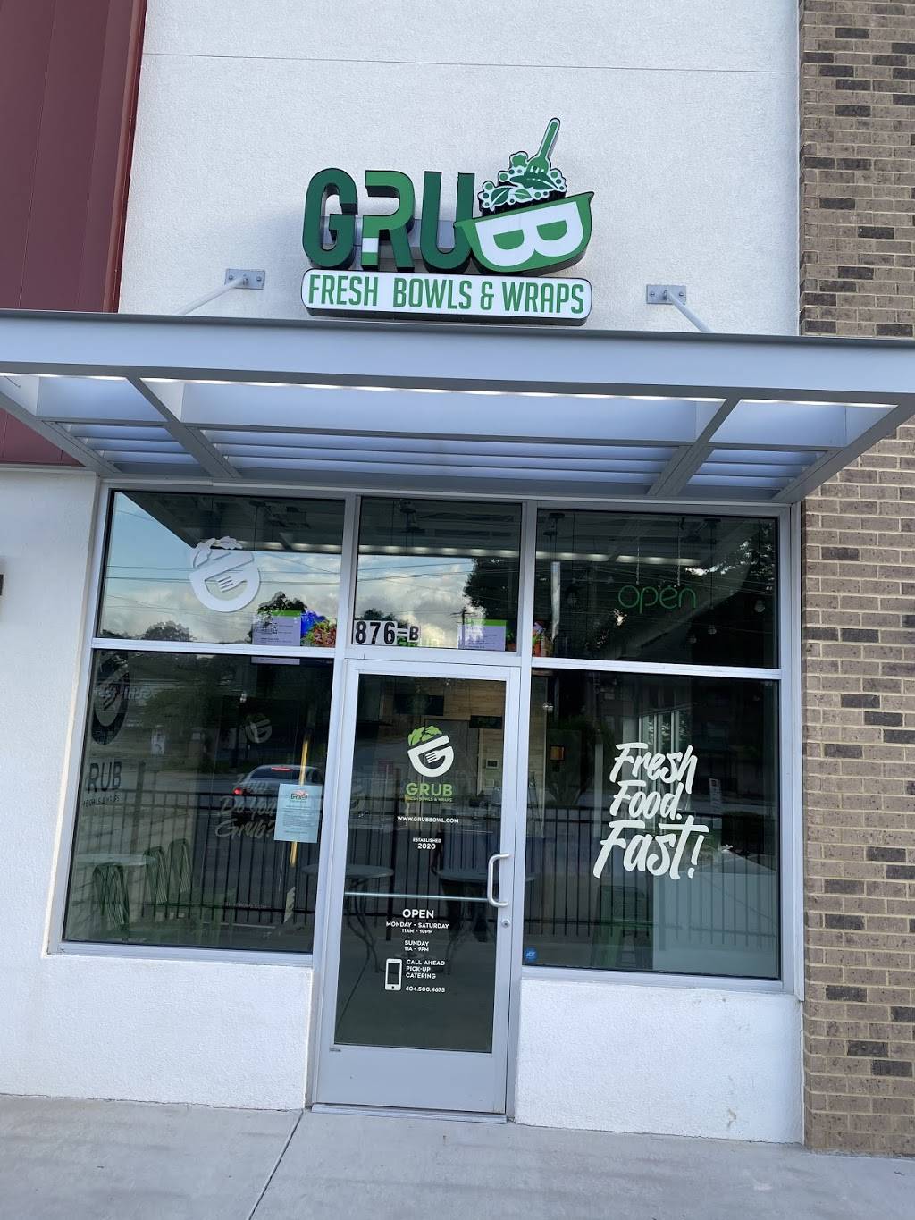 Grub Fresh Bowls & Wraps | restaurant | 876 Virginia Ave ste B, Atlanta, GA 30354, USA | 4045004675 OR +1 404-500-4675