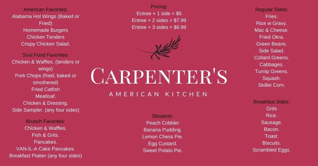 Carpenters American Kitchen | restaurant | 2117 26th Ave, Tuscaloosa, AL 35401, USA | 2057645973 OR +1 205-764-5973